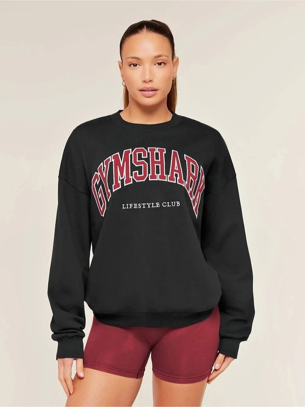 GYMSHARK COLLEGIATE GRAPHIC CREW NECK PULLOVER